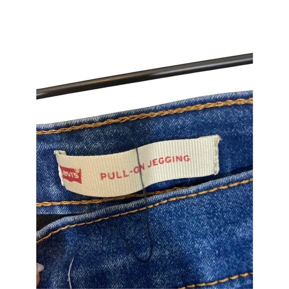 Denim Levi Strauss and Co. Youth Adjustable Magic Belt Girls Sz 14 Skinny Jeans - Picture 3 of 5